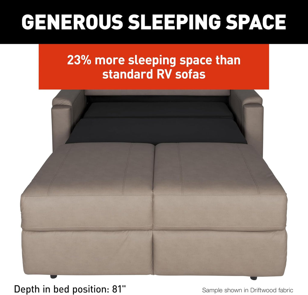 THOMAS PAYNE Signature Heritage Series 62' Satula RV Rest Easy Sleeper Sofa with Easy-to-Use Fold-Out Mechanism, 81' Bed Depth - 2024044233