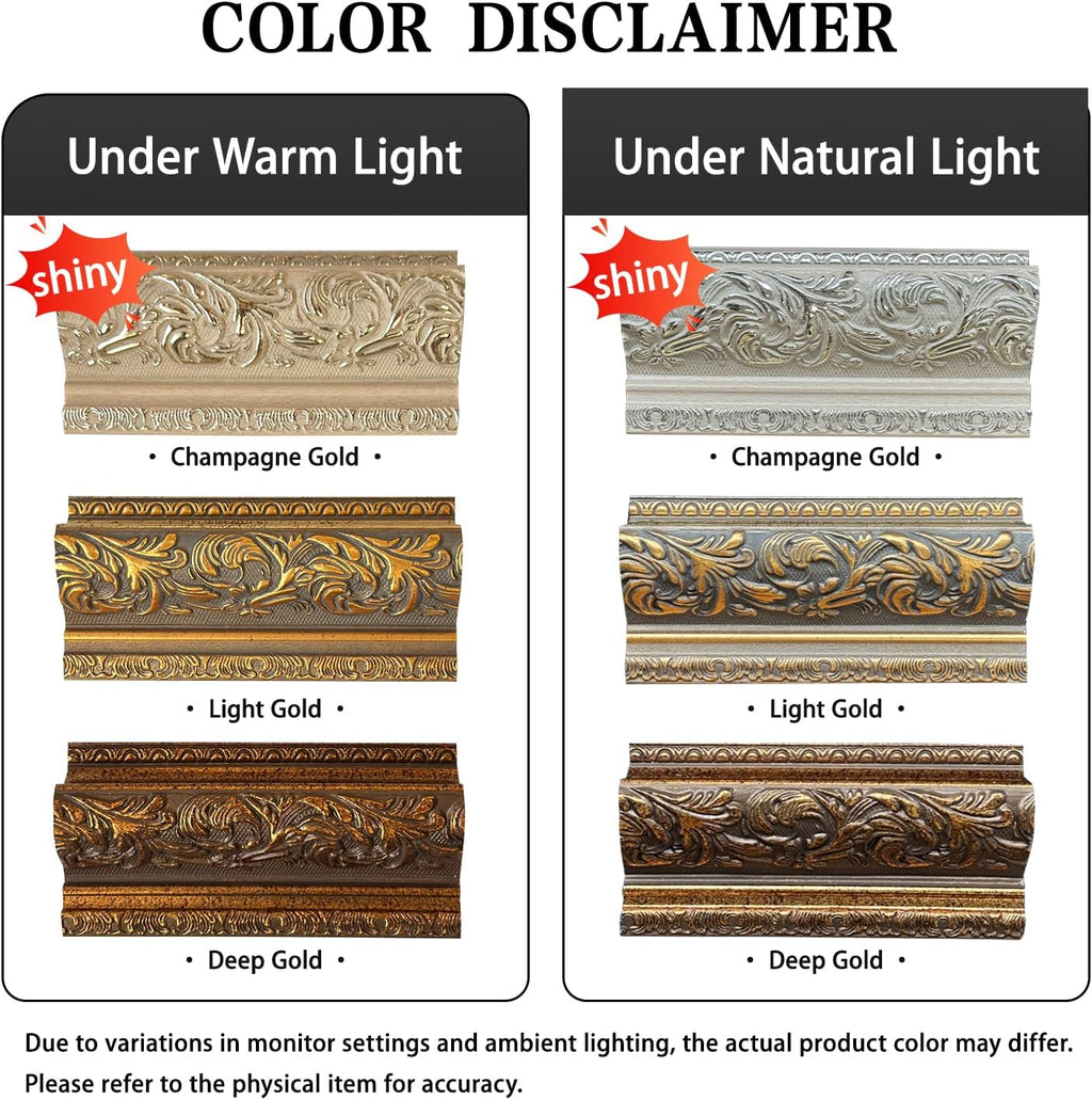 Elegant Vintage-Style TV Frame (Champagne Gold, 32') - Compatible ONLY with Samsung The Frame TV (Fits 2021-2025, 32LS03A/B/C/FA)