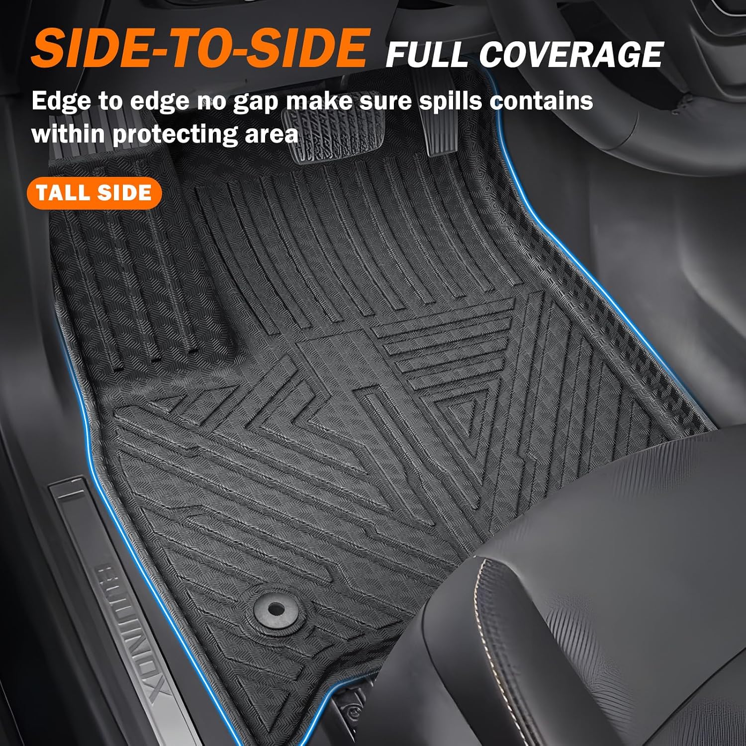 KUST Floor Mats Bed Mat Set for 2023 2024 2025 2026 Chevy Colorado/GMC Canyon Crew Cab, 5FT Truck Bed Liner All Weather Protection TPE Rubber High Edge Heavy Duty