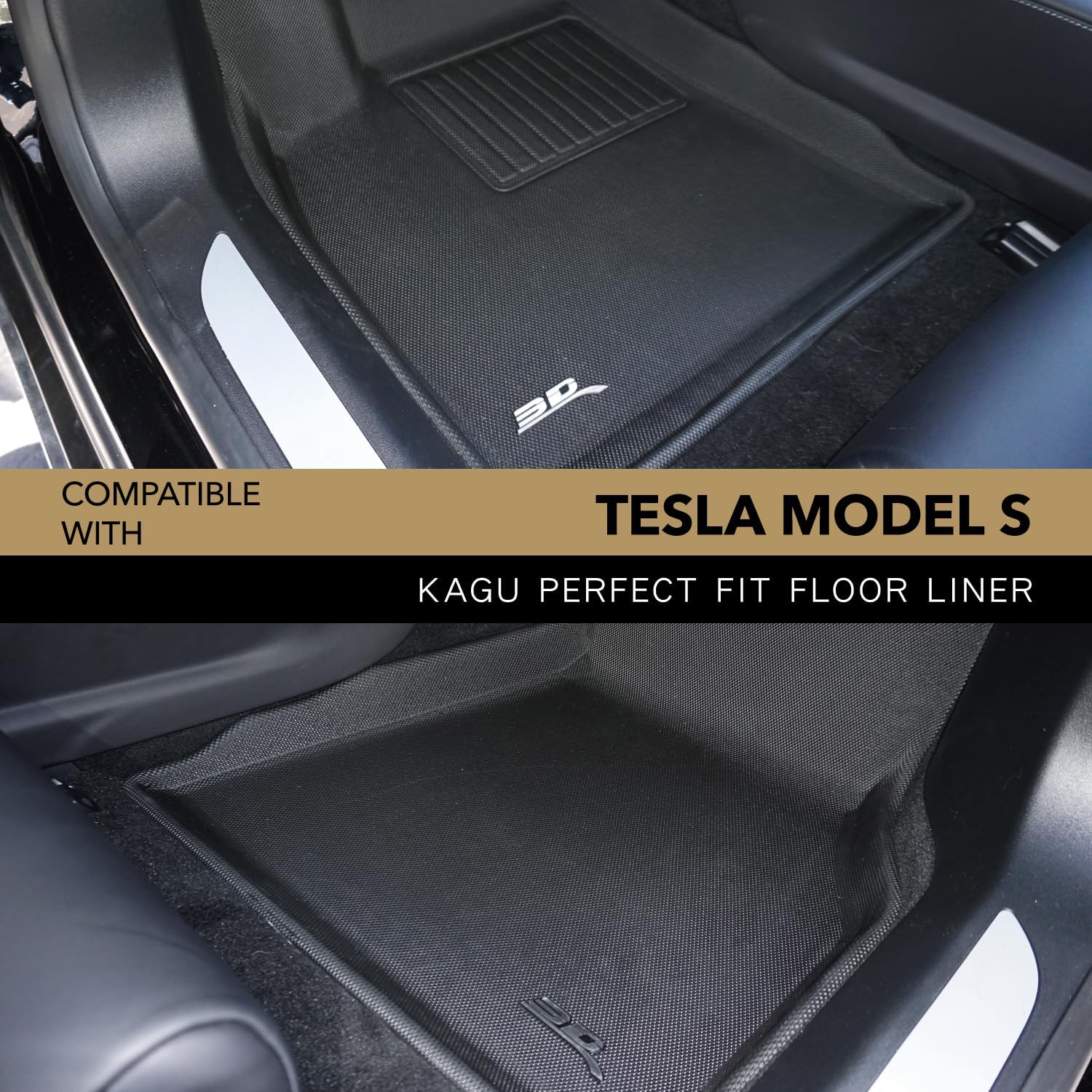 3D MAXpider 2015-2020 Tesla Model S Kagu 1st Row Floormat - Black (L1TL01311509)