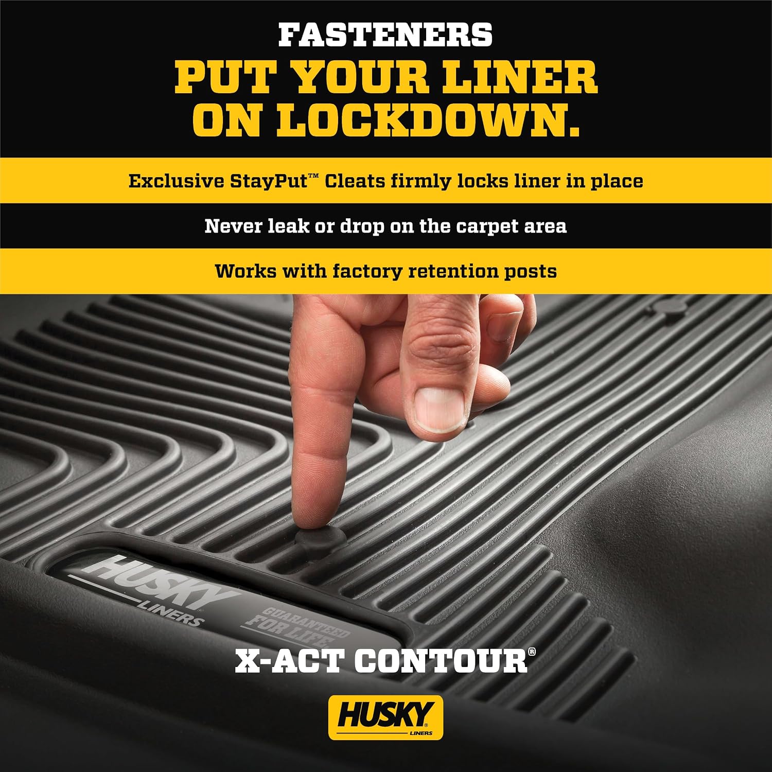 Husky Liners X-act Contour Floor Mats | Fits 2020-2026 Buick Encore GX, 2024-2026 Buick Envista & 2021-2026 Chevrolet Trailblazer | Front Row, 2-pc Black - 55601