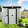 6.4 x 5ft Outdoor Metal Storage Shed，with Lockable Doors, Floor Frame, Sun Protection, Waterproof Tool Storage Shed for Patio, Lawn,Backyard (White-6.4 x 5ft)