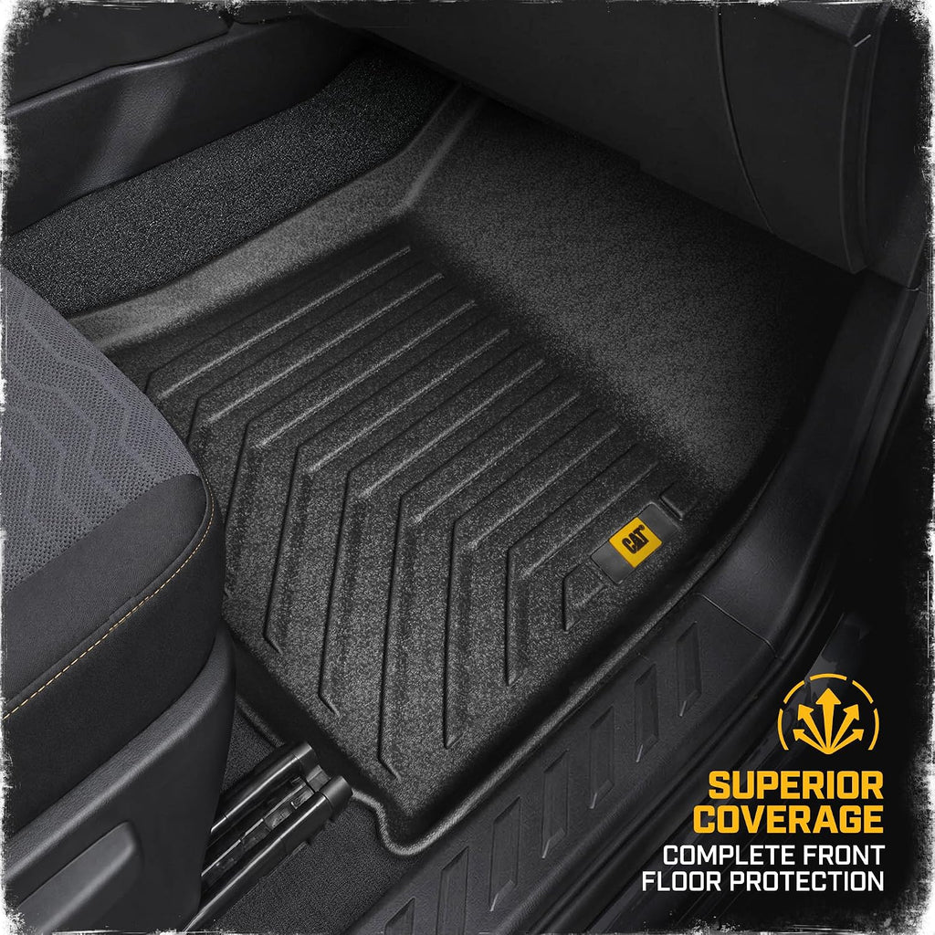 CAT® JustFit™ 3D Custom Fit Floor Mats for Chevy Colorado GMC Canyon 2023 2024 2025 2026 Crew Cab, Heavy Duty All Weather Floor Liners Laser Measured, Chevy Colorado Accessories GMC Canyon Accessories