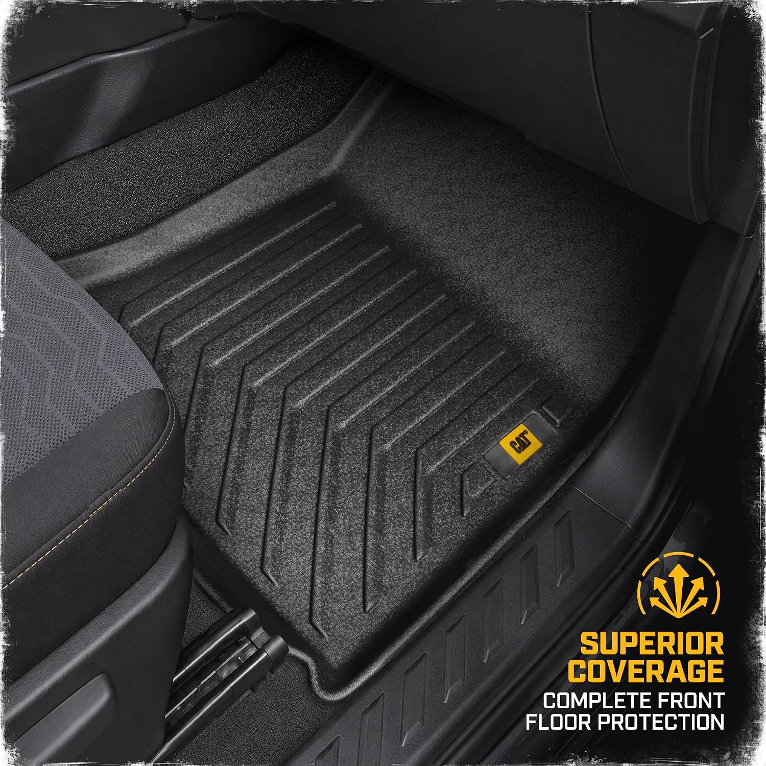 CAT® JustFit™ 3D Custom Fit Floor Mats for Chevy Colorado GMC Canyon 2023 2024 2025 2026 Crew Cab, Heavy Duty All Weather Floor Liners Laser Measured, Chevy Colorado Accessories GMC Canyon Accessories