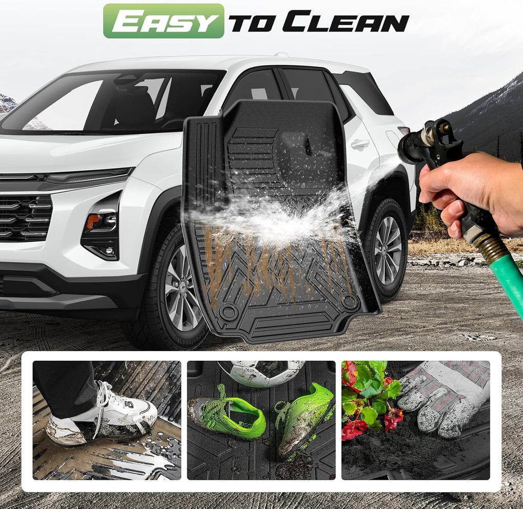 Floor Mats for 2025 2026 Chevrolet Equinox Gas (Not for EV) & GMC Terrain, All Weather Floor Mat & Cargo Liner & Door Sill Guards for Chevy Equinox Accessories, Heavy Duty Car Mats, Car Accessories