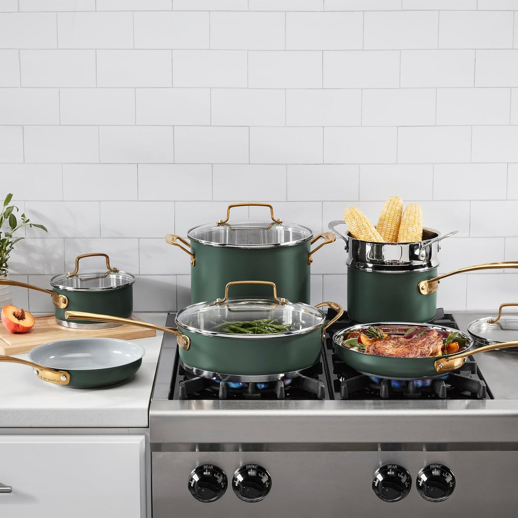 Cuisinart Cookware Set, 11 Piece Stainless Steel Cookware Pots and Pans, Home and Kitchen Durable Stainless Steel for Everyday Cooking, Matte Thyme, MT89G-11