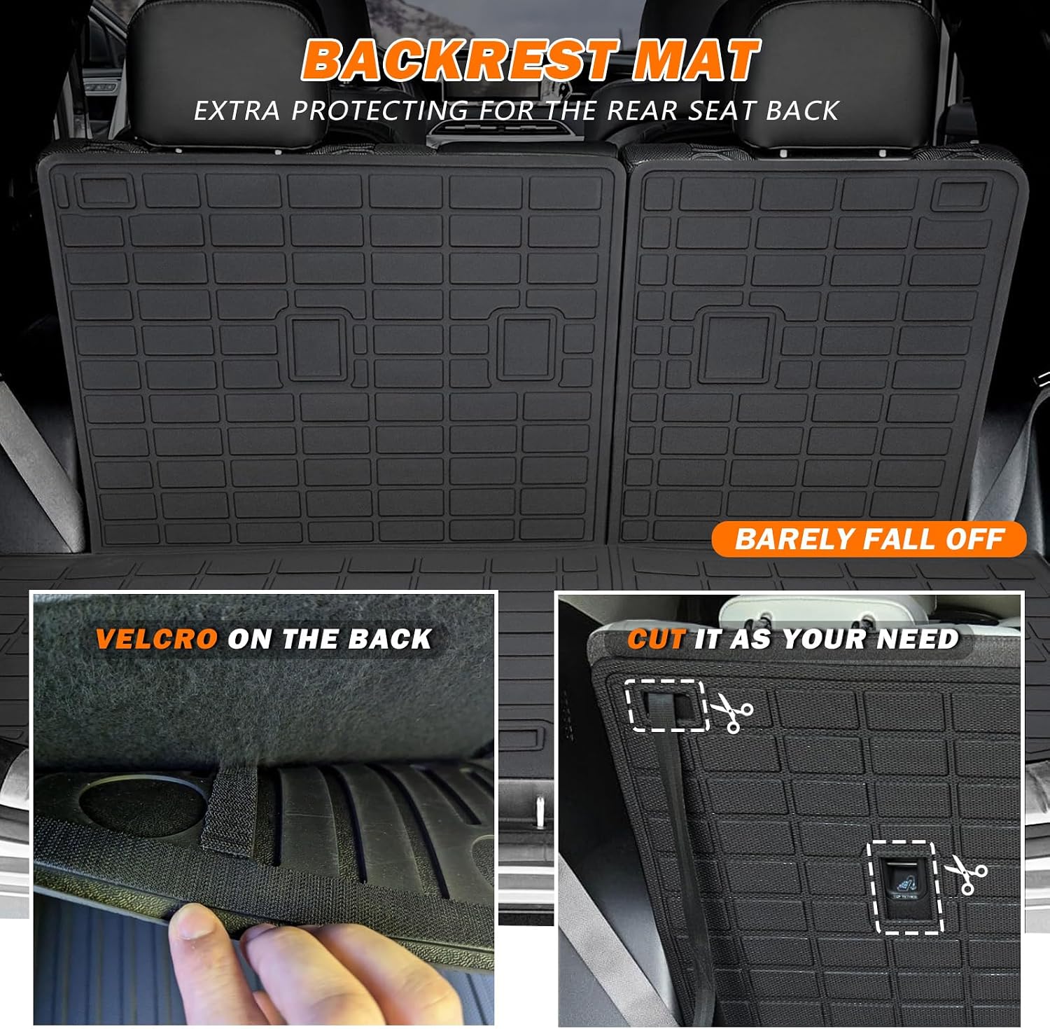 KUST Floor Mats for 2020-2025 Hyundai Palisade Accessories (7 Seater), All Weather Floor Liners & Rear Trunk Liner with Backrest Mat Car Mats TPE Rubber Raised Edge