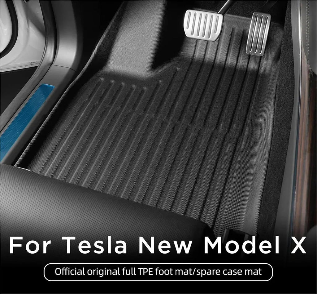 for Tesla Model X 2023 2024 TPE 3D Car Floor Mats Cargo Liner Trunk Pad Waterproof Protective Left Rudder(67 seat Backrest Mat)