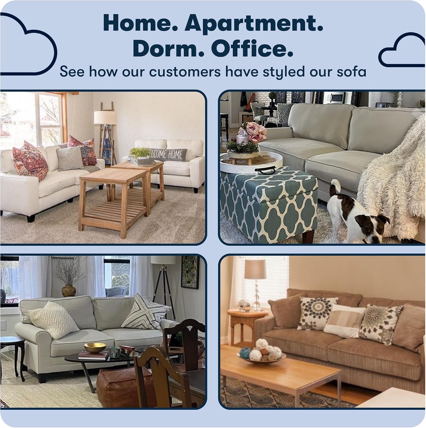 Serta Copenhagen 78' Rolled Arm Sofa, Easy Care Polyester, Soft Pillow Back, Pocket Coil Seat Cushions, Removable Covers, Loveseat or Couch for Small Spaces, Living Rooms or Bedrooms, Buttercream