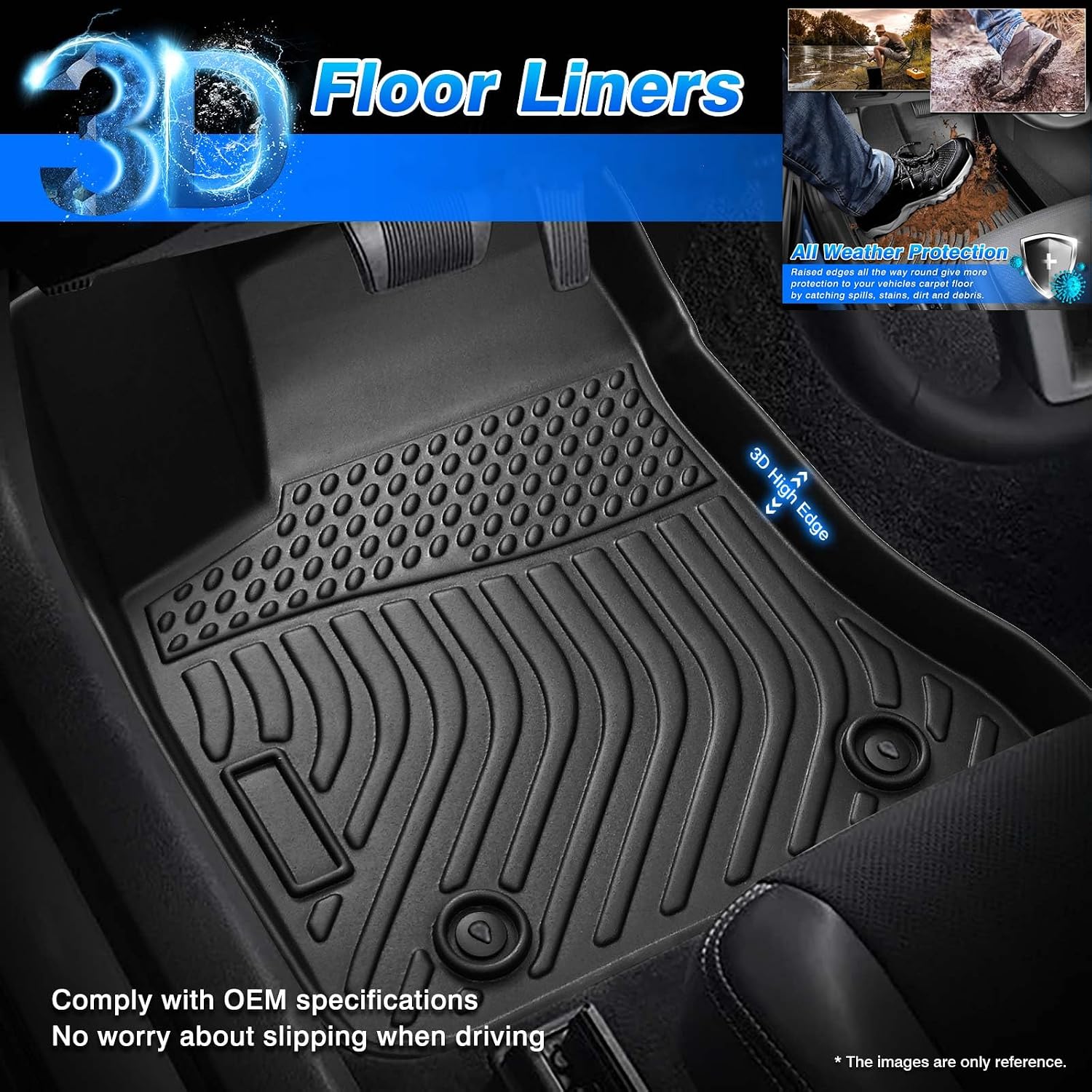 Cartist Floor Mats for Nissan Kicks 2018-2024, All Weather Cargo Liner for Nissan Kicks Accessories, Heavy Duty Car Mats, Car Accessories