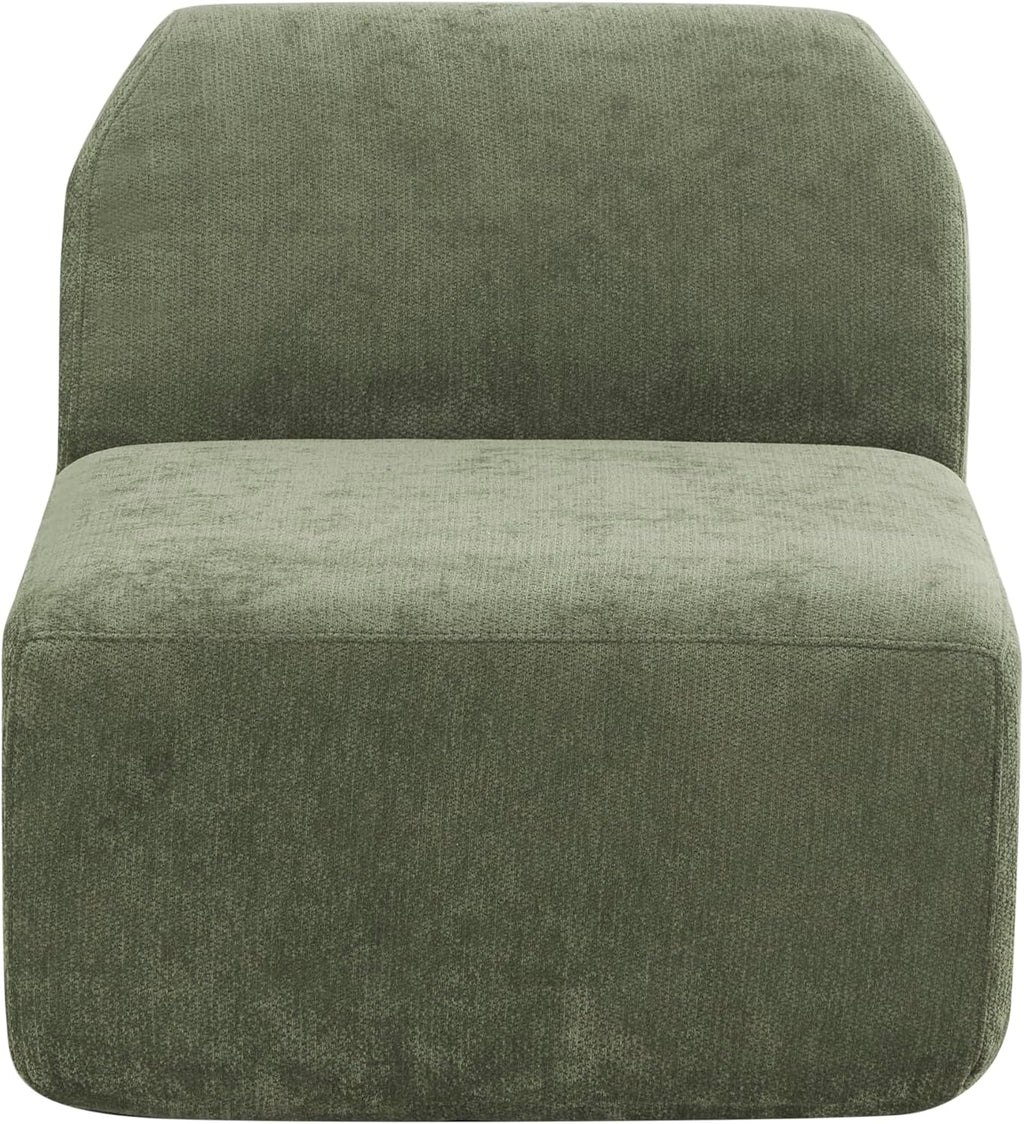 Christopher Knight Home Midel 111' Modular L-Shape Sofa Couch with Chaise Lounge, Modern Boneless Sofa for Living Room, Fabric Upholstered Cloud Couch with Deep Seat, Olive Green