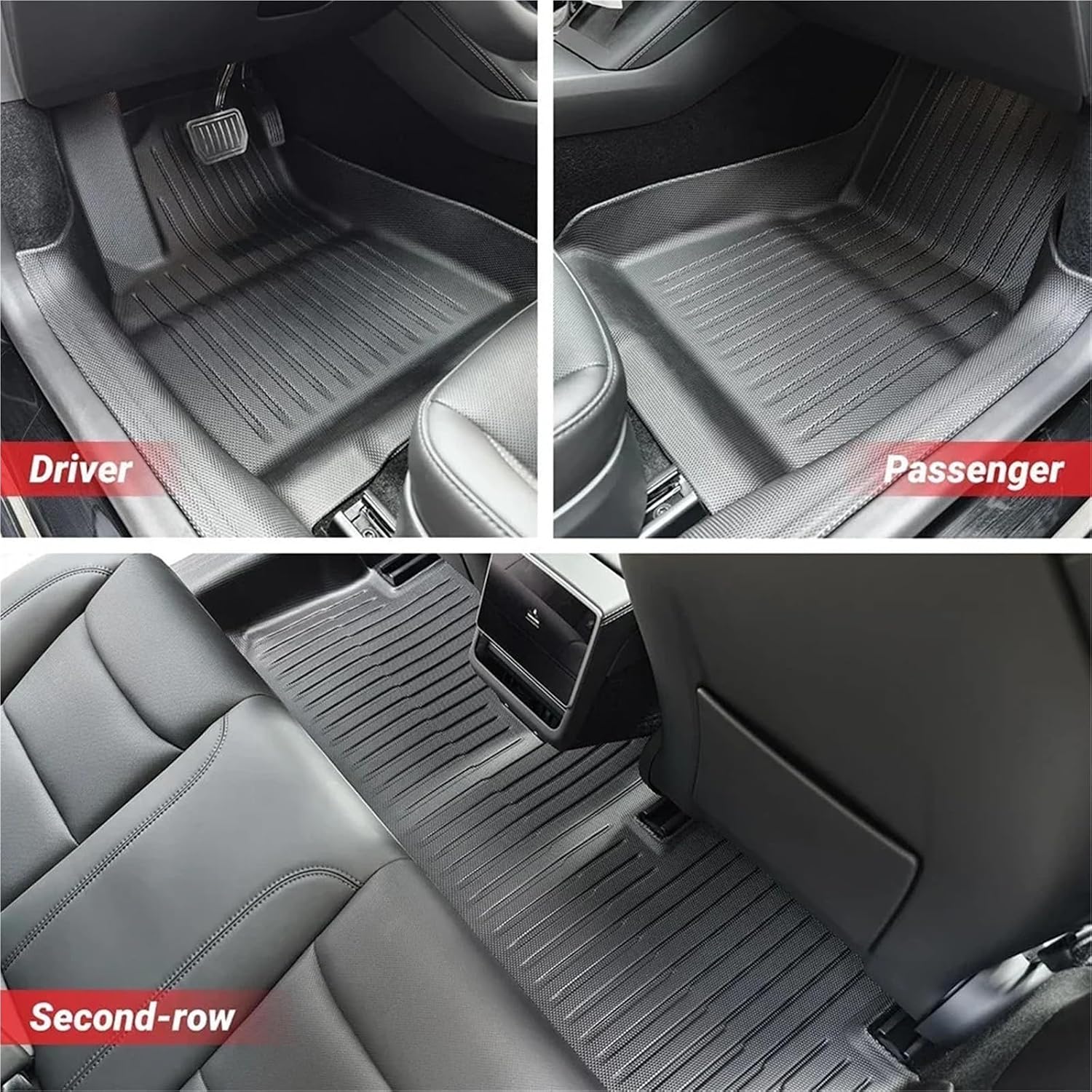 TPE Floor Mat for Tesla Model 3 Highland with Door Sill Protector Trunk Mats Front Rear Cargo Liner for 2025 2024(SNFM-3PCS)