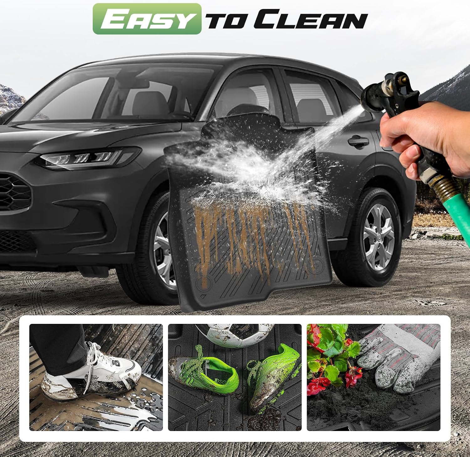 Cartist Floor Mats for Honda HR-V 2023 2024 2025 2026 (Gasoline & Hybrid), All Weather Cargo Liner & Door Sill Guards for HRV Accessories, Heavy Duty TPE Cargo Mats, Car Accessories