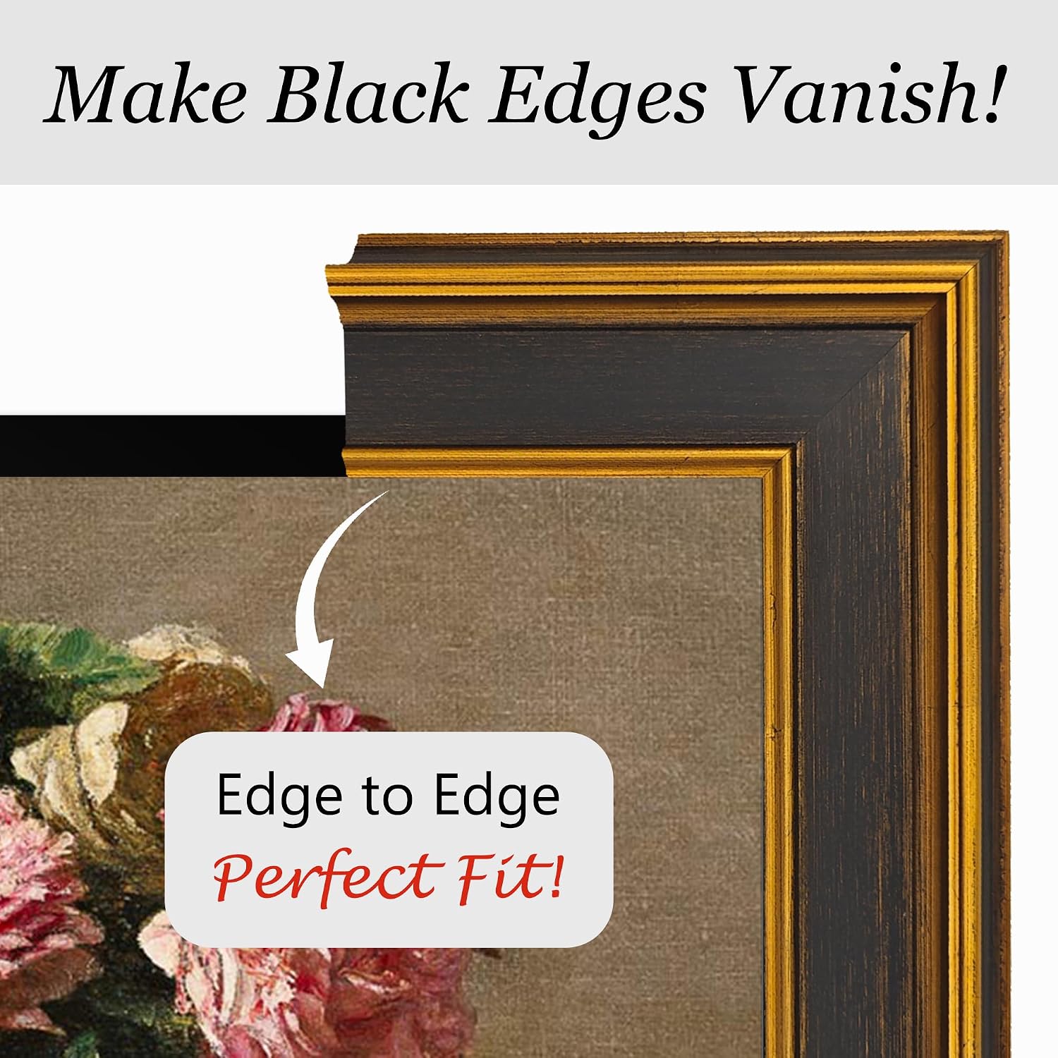 Black TV frame 43' (Gilded Noir, 43-LS03) - Compatible ONLY with Samsung The Frame TV and Pro TVs (Fits 2021-2026, LS03A, LS03B,LS03C,LS03D,LS03FA,LS03FW)