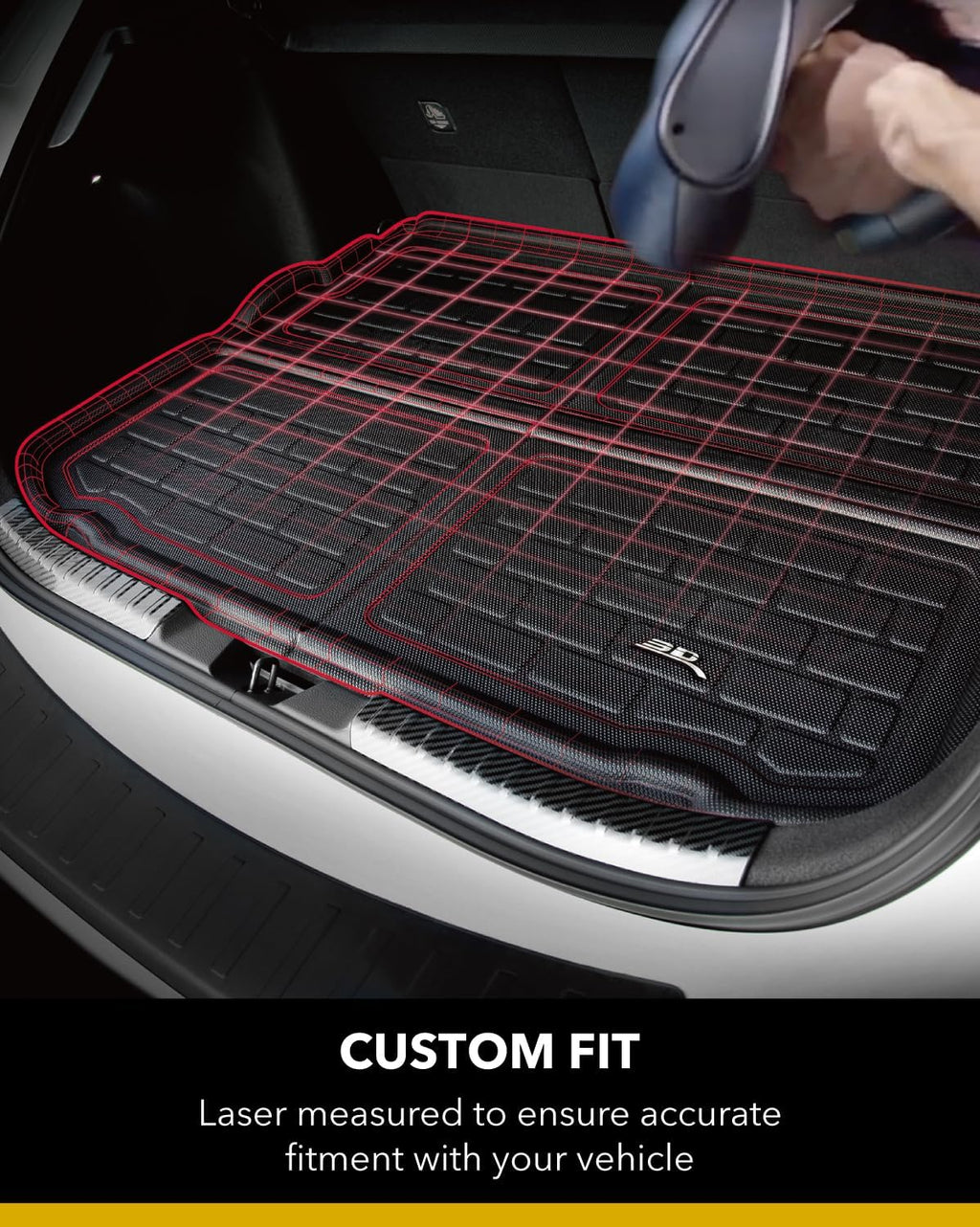 3D MAXpider-M1TY0481309 Cargo Custom Fit All-Weather Floor Mat for Select Toyota RAV4 Models - Kagu Rubber (Black)