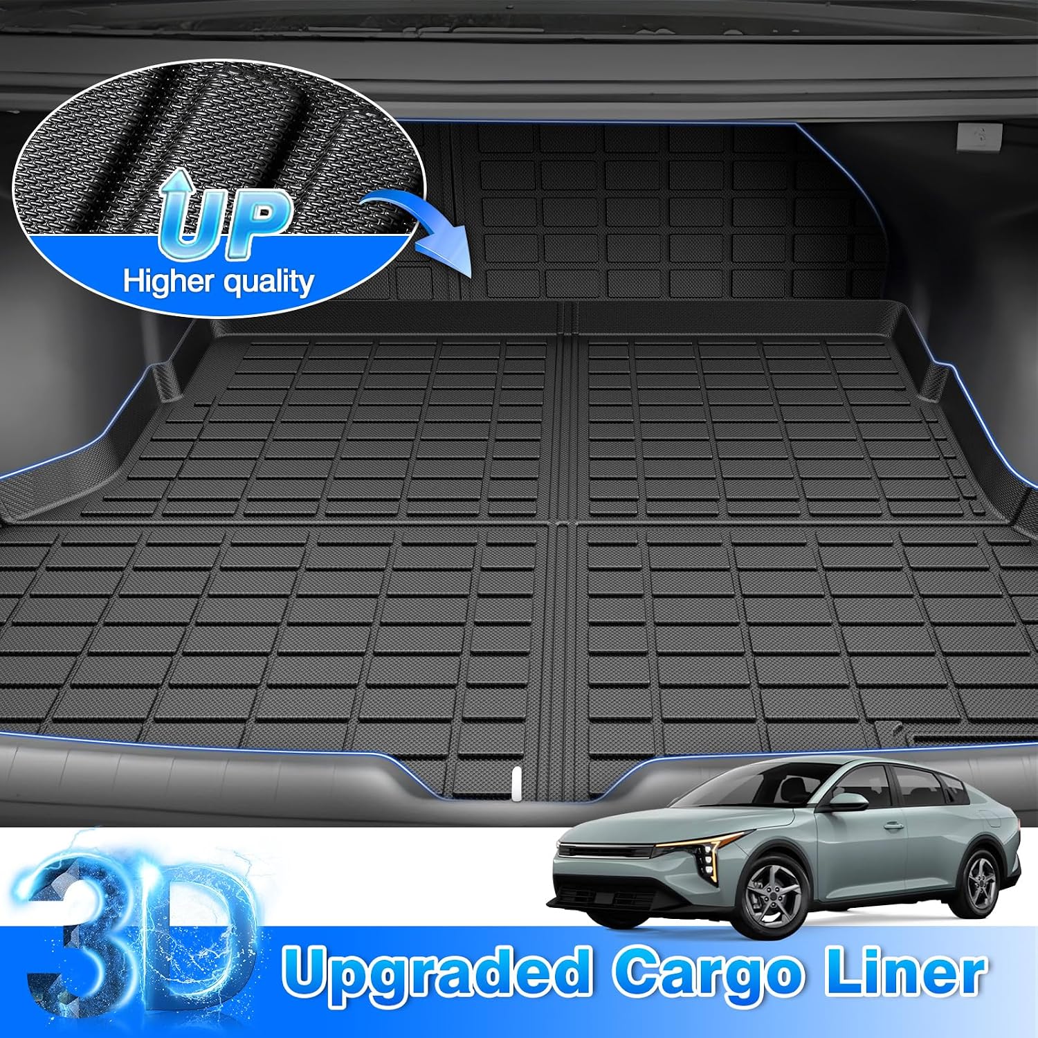 K4 Floor Mats - Car Mats for Kia K4 5 Seats 2025 2026, All Weather Floor Mats and Cargo Liner for K4 Accessories, Heavy Duty Rubber Mats, Car Accessories