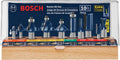 BOSCH RBS010 10-Piece 1/2 in. and 1/4 in. Shank Carbide-Tipped All-Purpose Professional Router Bits Assorted Set with Case for Applications in Straight, Trimming, Decorative Edging, Dovetail Joinery