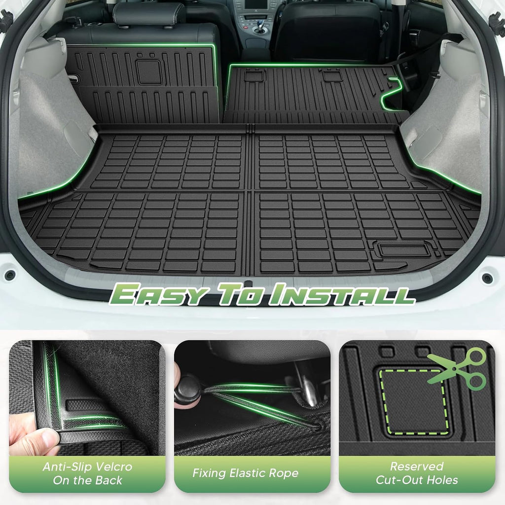 Cartist Floor Mats for Toyota Prius 2010-2015 (Not fit Plug in, V or C), All Weather Cargo Liner for Prius Accessories, Heavy Duty TPE Cargo Mats, Car Accessories