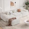 122' Modern L Shaped Modular Sectional Sofa, Boneless Couches for Living Room with Ottoman,4 Seater Convertible Chenille Cloud Couch Sofa Set, No Assembly Required, Beige 1 PCS