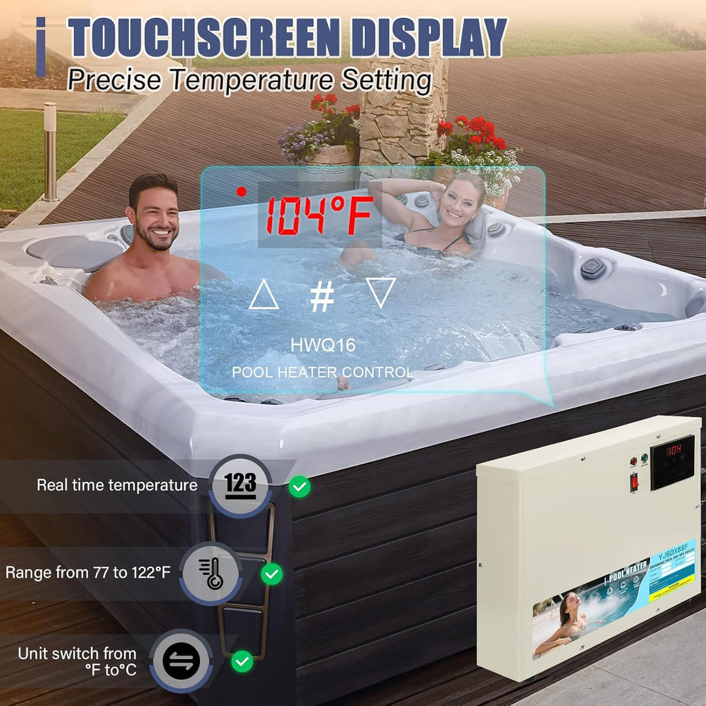 18KW 220V-240V Pool Heater for Above Ground Pools, Hot Tubs & Spas