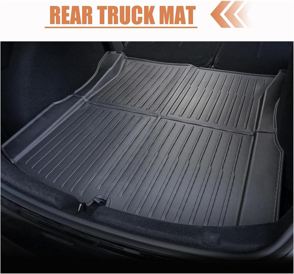 Compatible with Tesla Model 3 2024 Highland TPE Floor Mats & Cargo Liner Waterproof Anti-Slip Trunk Mat TPE Pads Left Right Hand Drive(3PCS LHD)