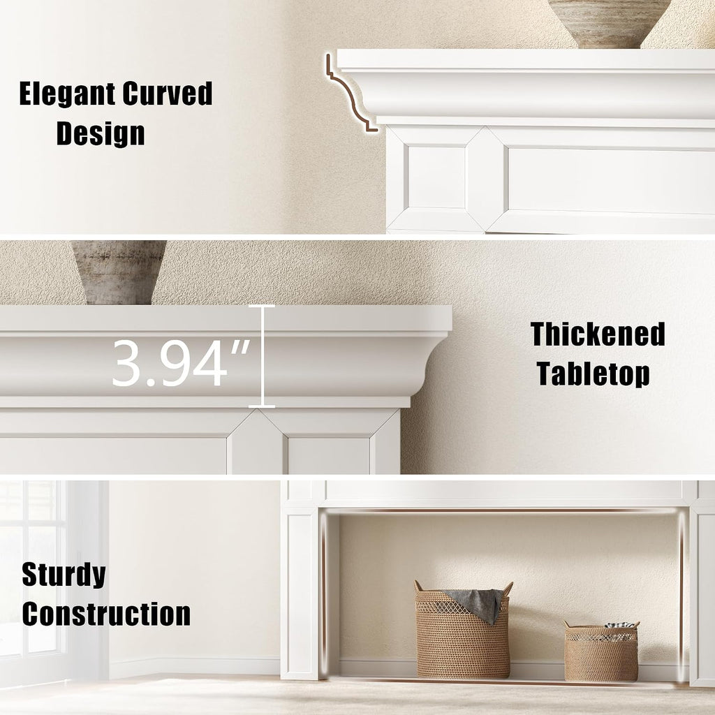 Loomie 63' Long Console Tables for Entryway, Modern Rectangular Sofa Table Behind the Couch, Narrow Long Entry Accent Table for Living Room, Entrance, Hallway, Foyer (White)