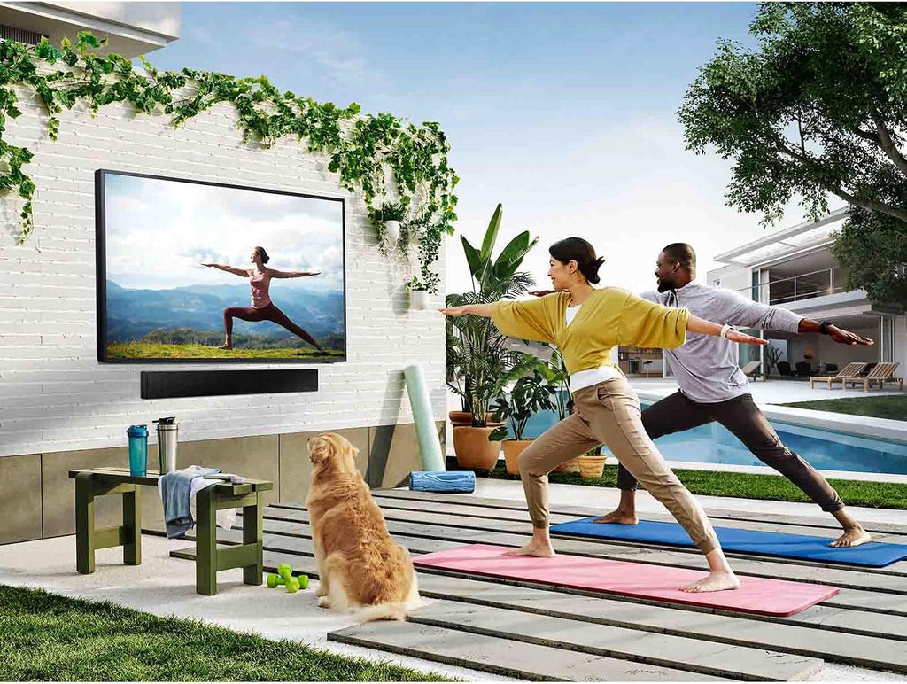 SAMSUNG 65-Inch Class Neo QLED 4K The Terrace Full Sun, Neo Quantum HDR+ (QN65LST9DAFXZA, 2024) + SAMSUNG 65-Inch The Terrace Outdoor Smart TV Dust Cover with Protective Lining, VG-SDCC65G, Dark Grey