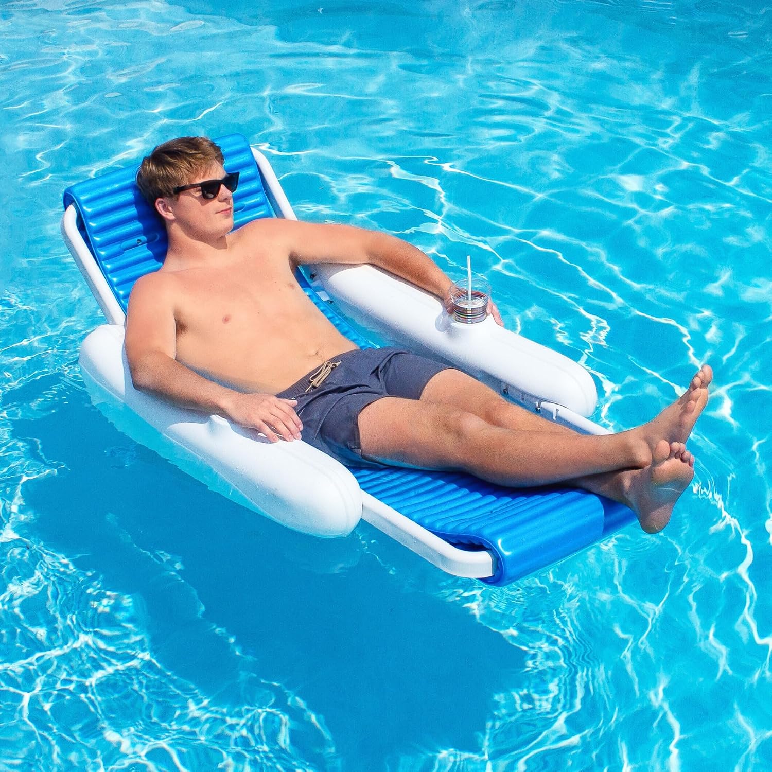 Swimline Eva Sunchaser Lounger Seat Pool Float , White