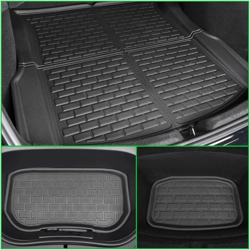 3D Floor Mats Compatible with Tesla Model 3 Highland 2024, All Weather Waterproof LHD XPE Front Rear Trunk Cargo Liner Mat Accessories(6PCS Floor Mats)