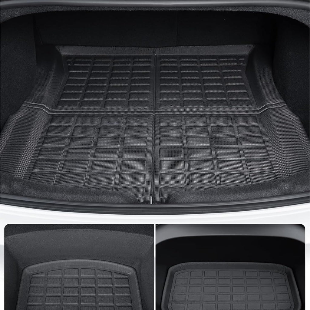 Compatible with Tesla Model 3 Highland 2024 XPE Floor Mats All Weather Trunk Floor Mat WP Cargo Liners Left Right Rubber(M3 6PCS LHD)