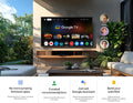 SYLVOX Outdoor TV with Rolling Stand & Soundbar, 55 inch 120Hz 4K Smart TVs, Weatherproof & IP55 Waterproof, Compatible with Google & Dolby Atmos, HDMI 2.1 & USB 3.0, 1000 Nits Outside TV for Gaming