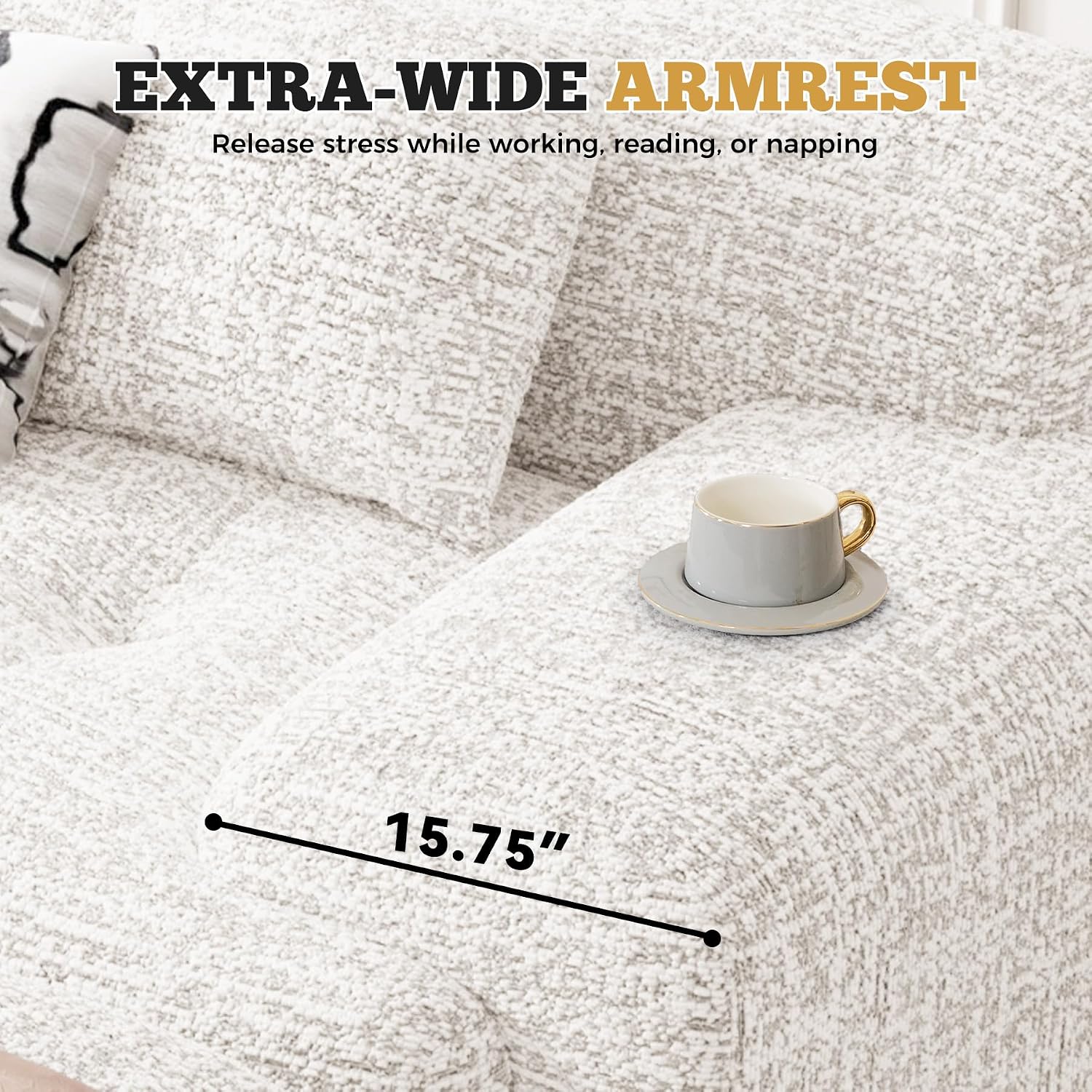 85' Cloud Loveseat Sofa in a Box, Modern Small Couch No Assembly Required, Comfy Deep Seat Boneless Couches for Living Room, Bedroom, Apartment, Beige 1 PCS