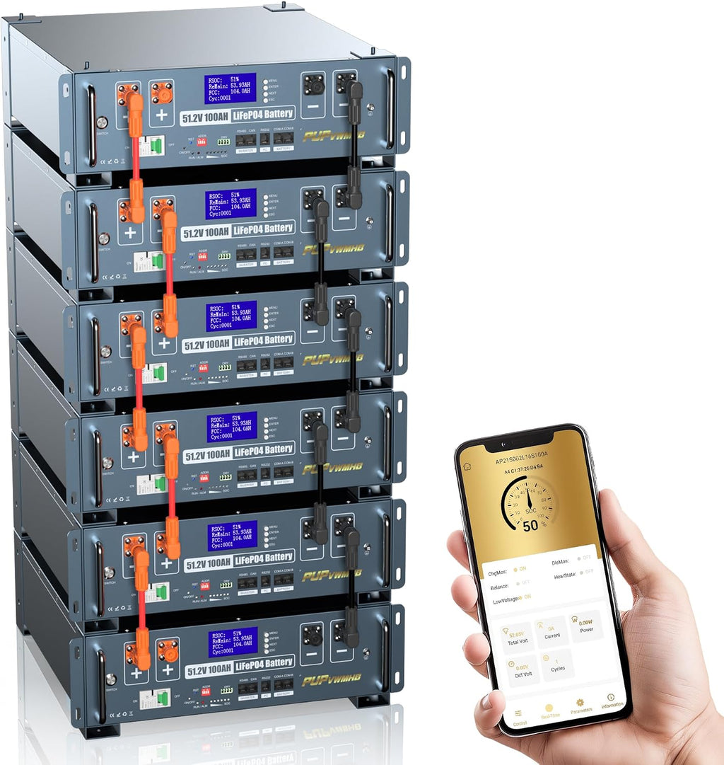 48V 600AH Lithium LiFePO4 Battery(6 Pack),Wifi/Bluetooth, Auto Fire Suppression,Built-in 100A BMS, 30720Wh Server Rack Battery with 3U Rack Mount Kit. for Solar Energy Storage, Home Backup Power