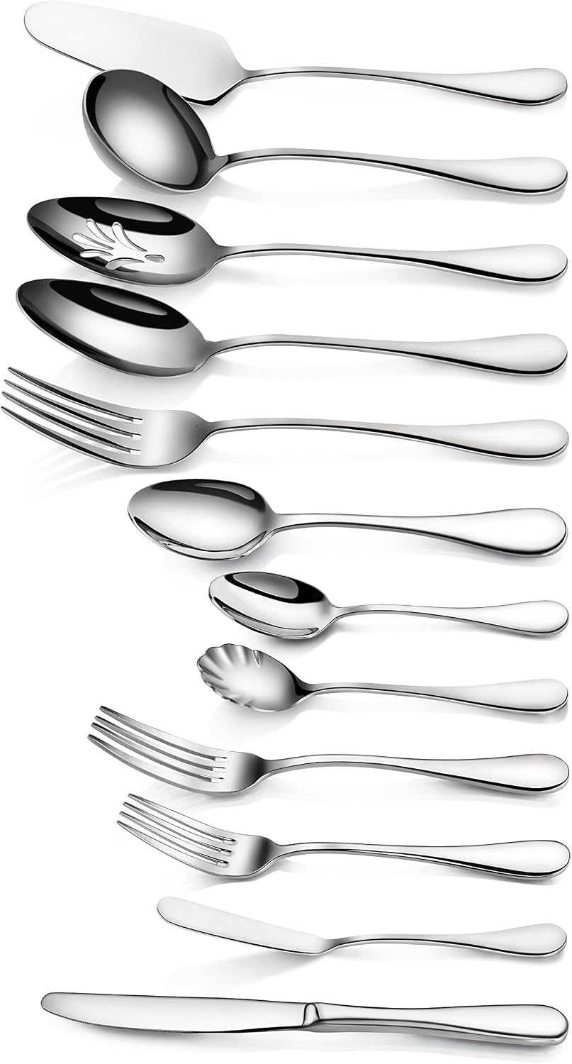 Artaste 56440 Rain 18/10 Stainless Steel 47-Piece Flatware Set, Service for 8
