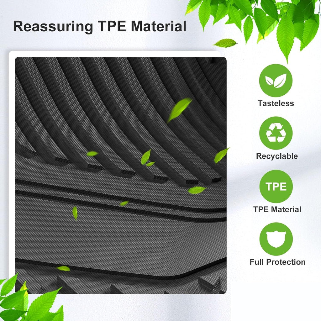 Compatible with Tesla Model 3 Highland 2024 TPE 3D Car Floor Mats Cargo Liner Trunk Pad Waterproof Protective Accessories(LHD 3PCS)