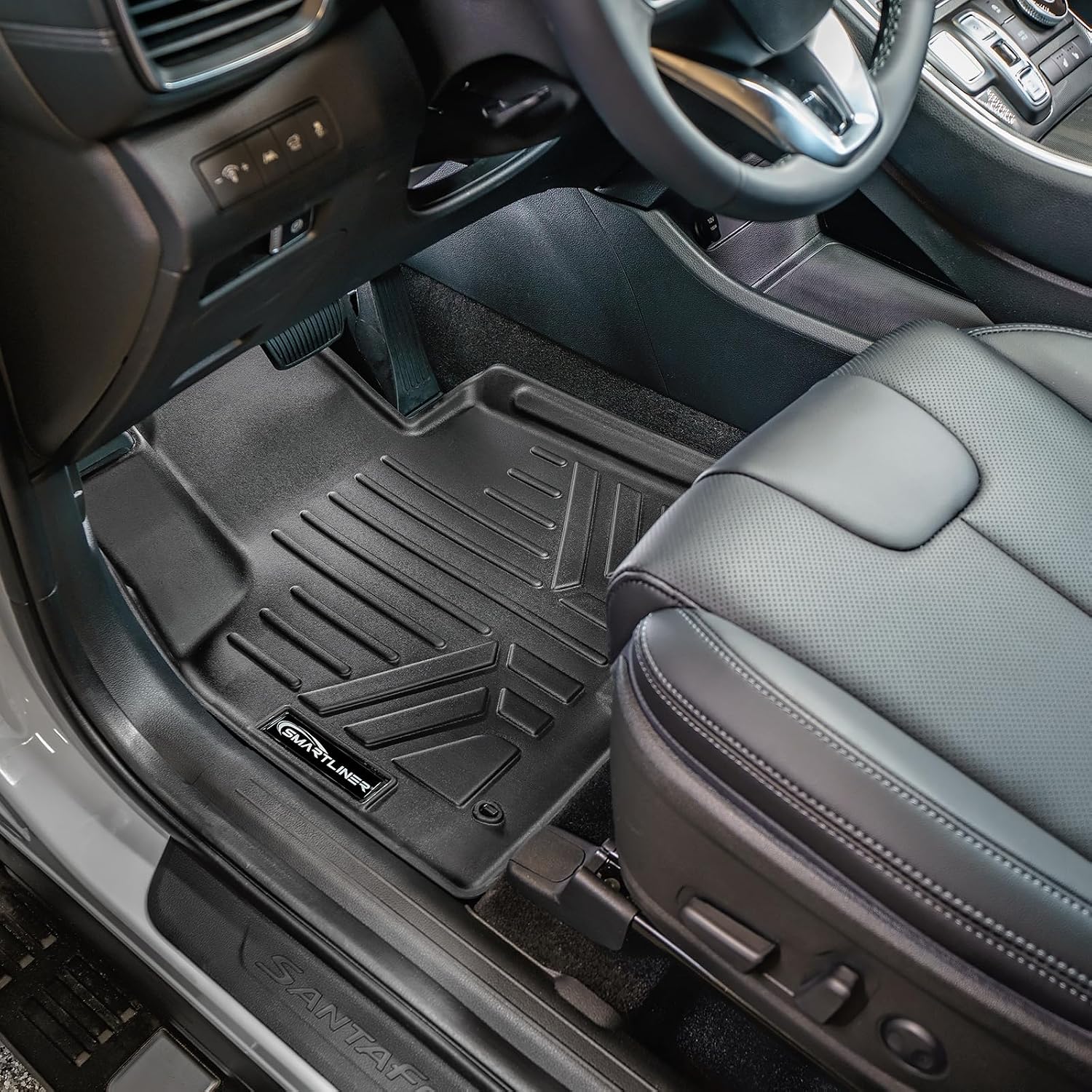SMARTLINER Custom Fit Floor Mats 2 Rows and Cargo Liner Set Compatible with 2021-2023 Hyundai Santa Fe