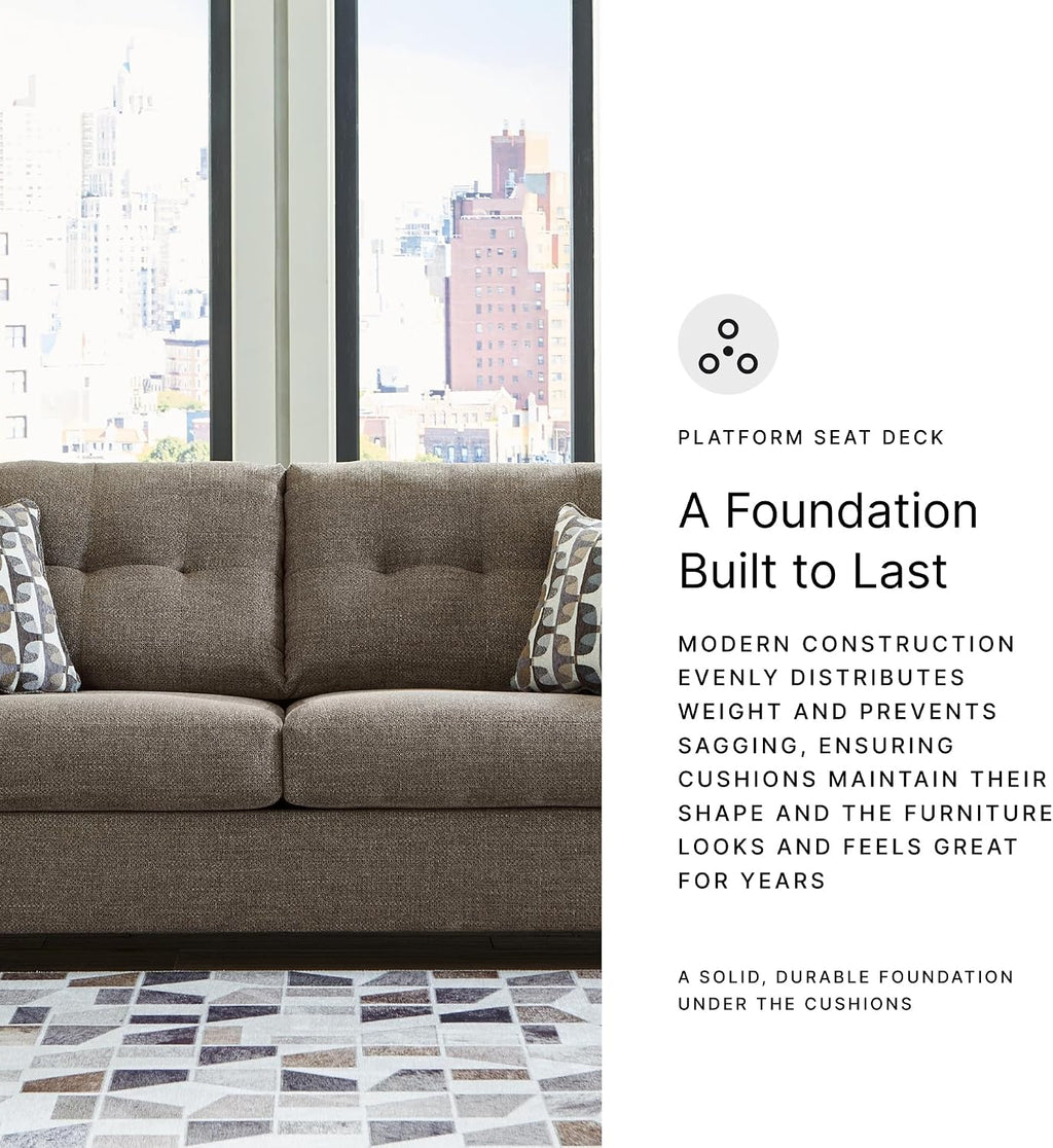 Signature Design by Ashley Mahoney Contemporary Tufted Sofa, Dark Brown