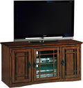 Leick Home 82350 Solid Wood Mission Oak Three Door TV Stand For 55' TVs Universal TV Console Living Room Storage Shelves Entertainment Center, Mission Oak