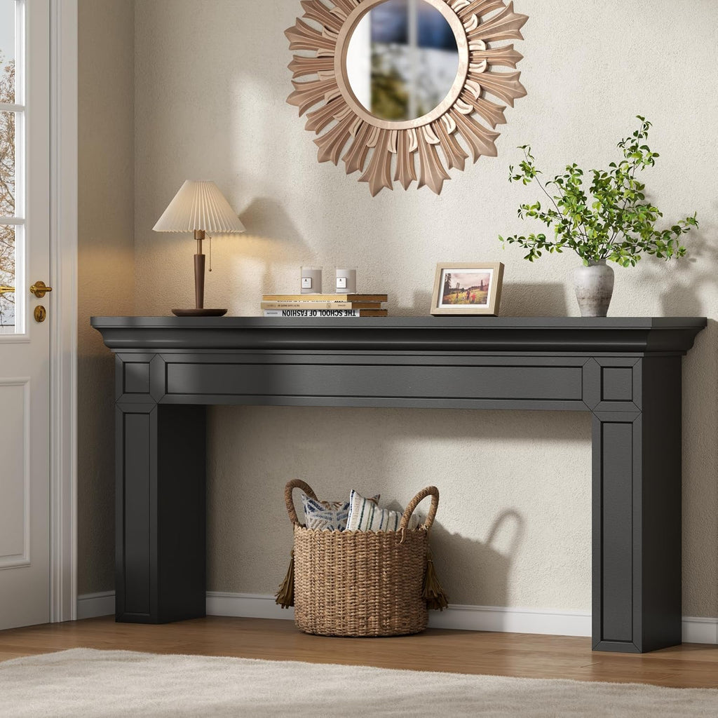 Loomie 63' Long Console Tables for Entryway, Modern Rectangular Sofa Table Behind the Couch, Narrow Long Entry Accent Table for Living Room, Entrance, Hallway, Foyer (Black)