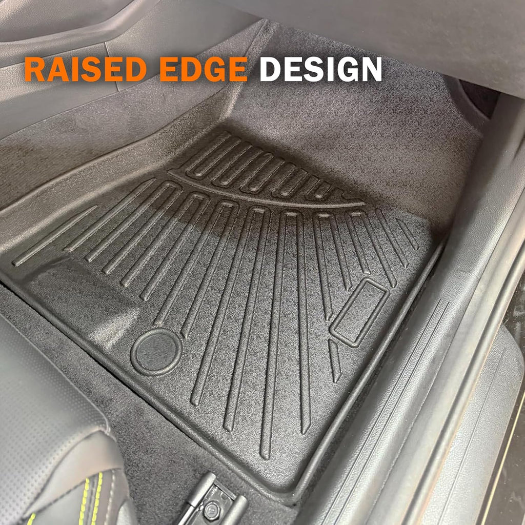 KUST Floor Mats Set for 2020-2026 Buick Encore GX Accessories (AWD Only), All Weather Floor Liners & Rear Trunk Mat & Backrest Mats, TPE Rubber, Raised Edge