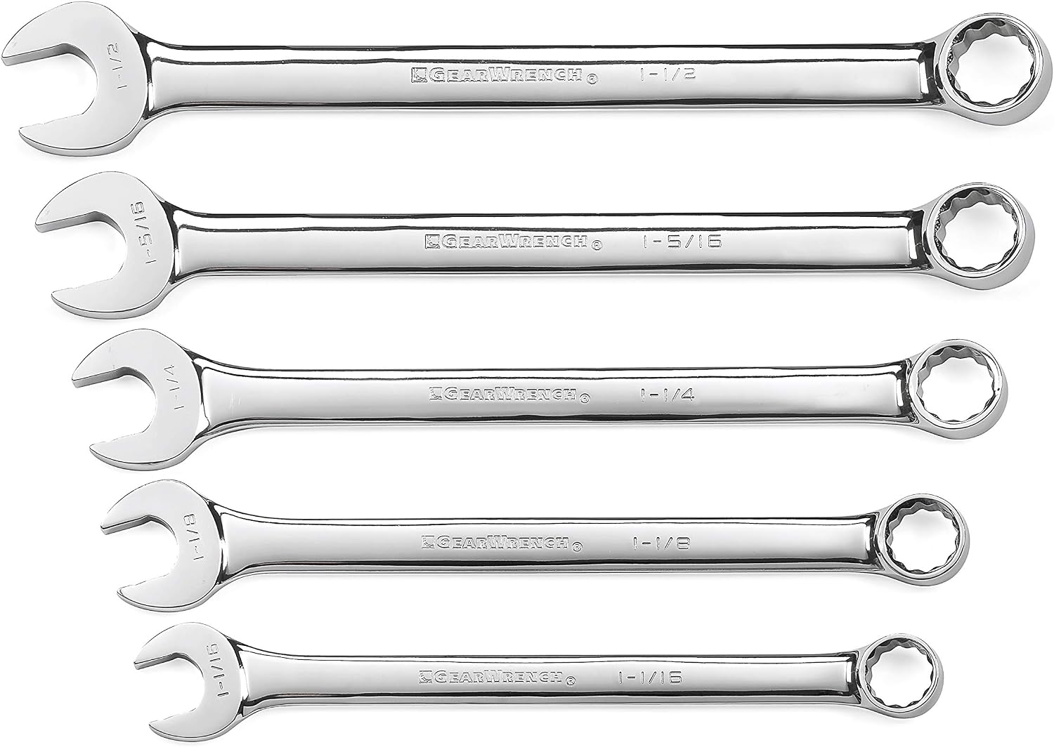 GEARWRENCH 5 Piece SAE 12 Point Long Pattern Combination Wrench Set | 81921