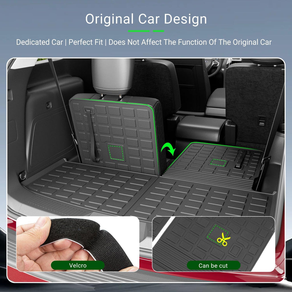 xipoqix Floor Mats Compatible with 2020-2026 Ford Explorer Trunk Mat Backrest Mats TPE Replacement for 7 Seats 2020-2026 Ford Explorer Accessories (Trunk Mat with Backrest Mat+Floor Mat)