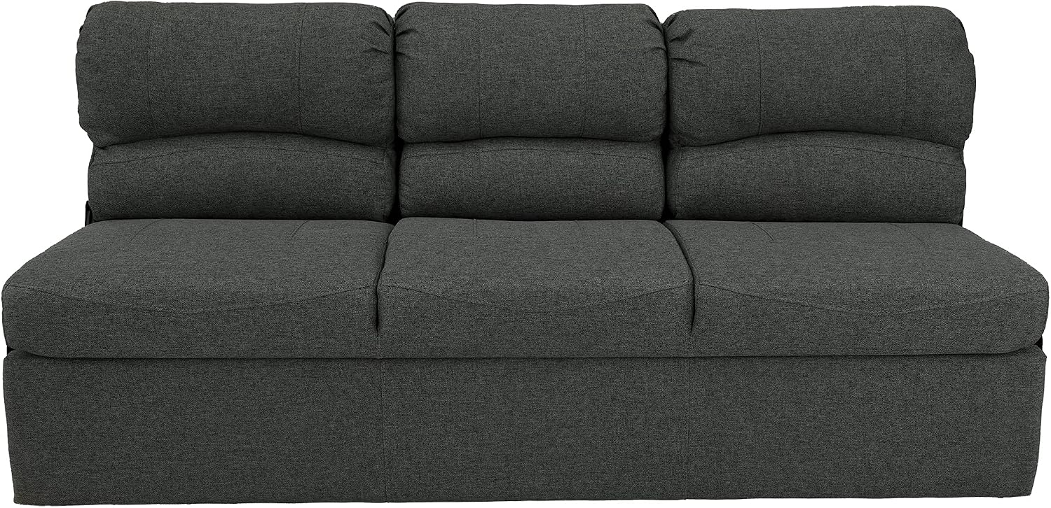 RecPro 68' RV Jackknife Sleeper Sofa with Drop-Down Console | Cloth Fabric | 2 Colors to Choose from | Furniture for RV and Camper (Fossil Cloth)