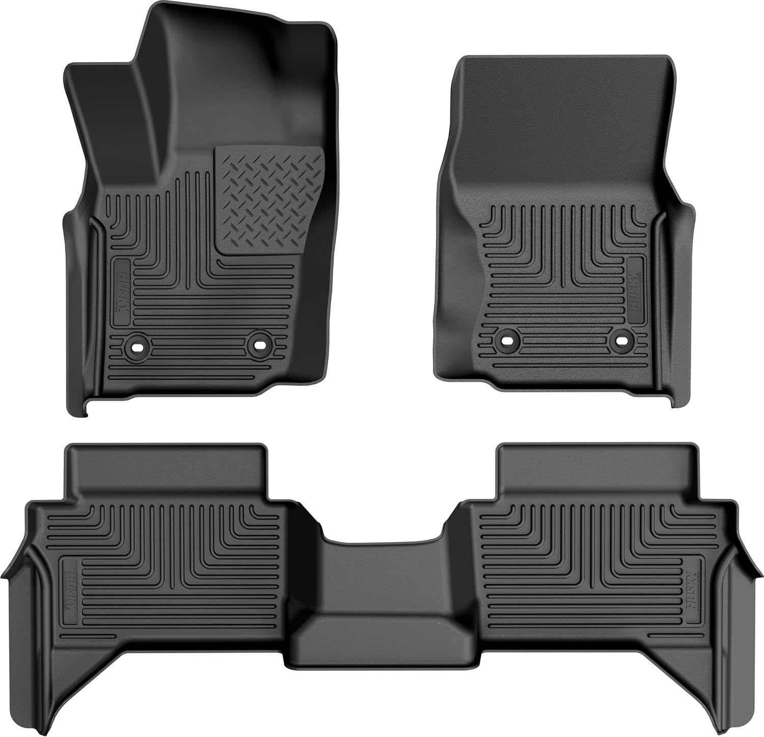 Husky Liners Weatherbeater Floor Mats | Fits 2024-2026 Toyota Tacoma, Double CAB ONLY | Front & 2nd Row, 3-pc Black - 94271