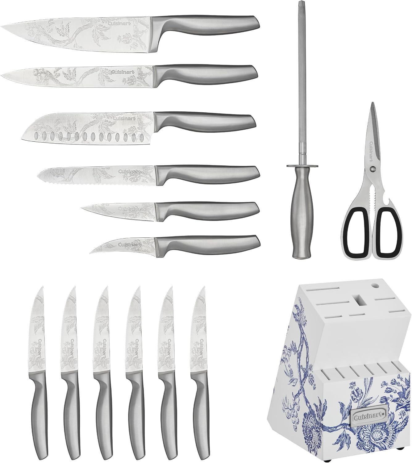 Cuisinart 15pc Caskata Collection™ Stainless Steel Hollow Handle Cutlery Block Set, C77SS-15PKCA