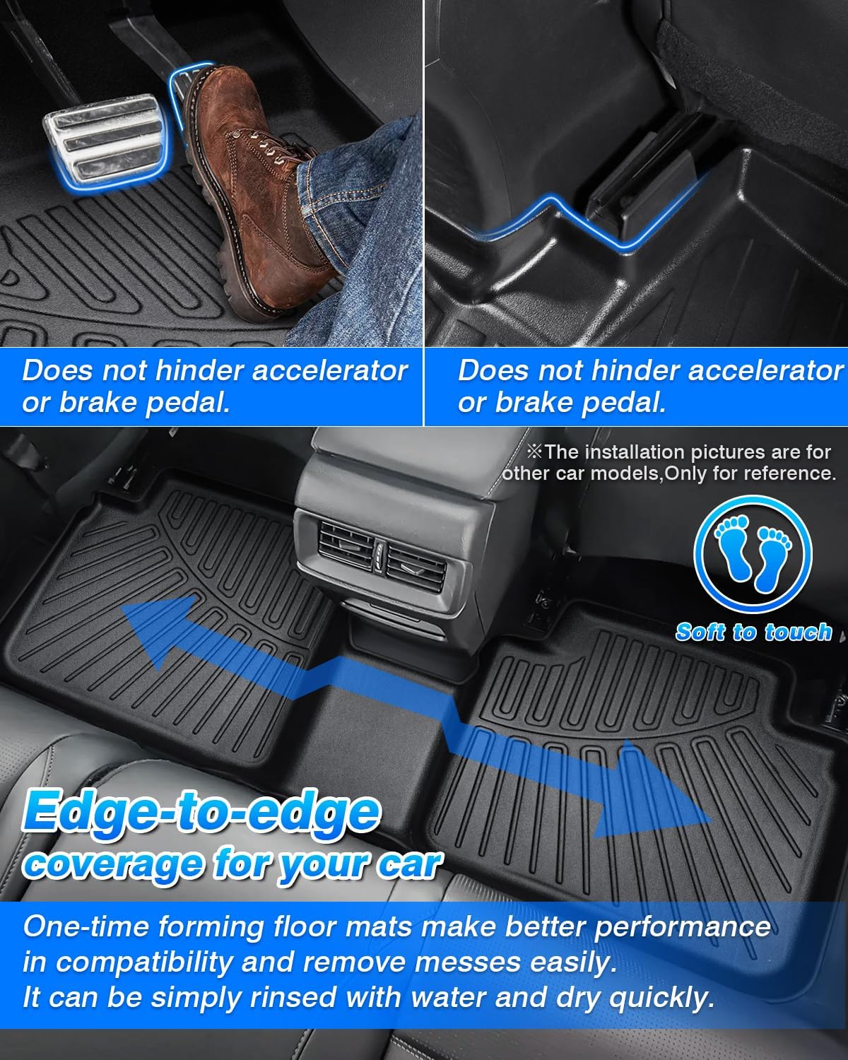 Cartist Floor Mats & Cargo Liner Custom Fit for Mitsubishi Eclipse Cross 2018 2019 2020 Accessories All Weather Cargo Liners Carpet Protection TPE Odorless