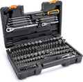 GEARWRENCH 121 Piece 1/4' & 3/8' Drive 72-Tooth SAE/Metric Mechanics Hand Tool Set | GW72SCBMTS