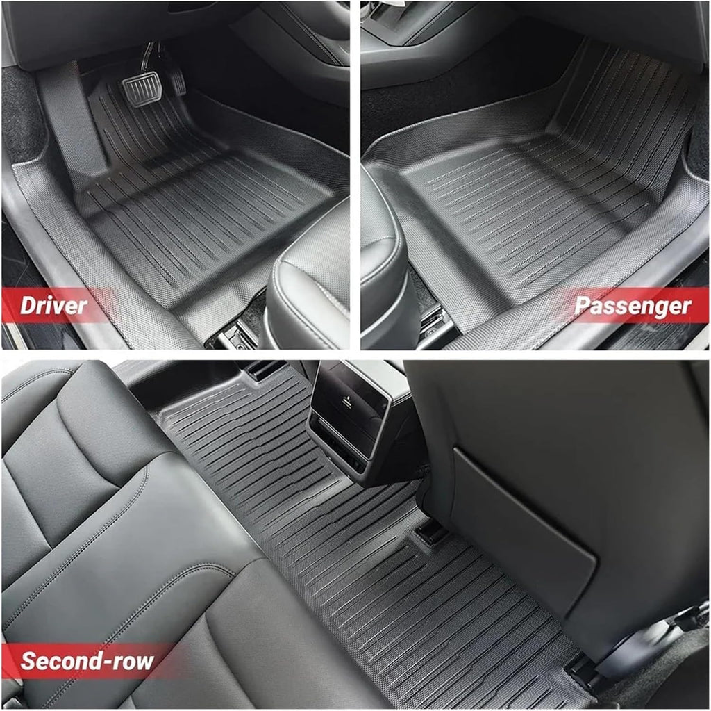 TPE Floor Mat Compatible with Tesla Model 3 Highland with Door Sill Protector Trunk Mats Front Rear Cargo Liner Compatible with Model 3 2025 2024(SNFM-8PCS)
