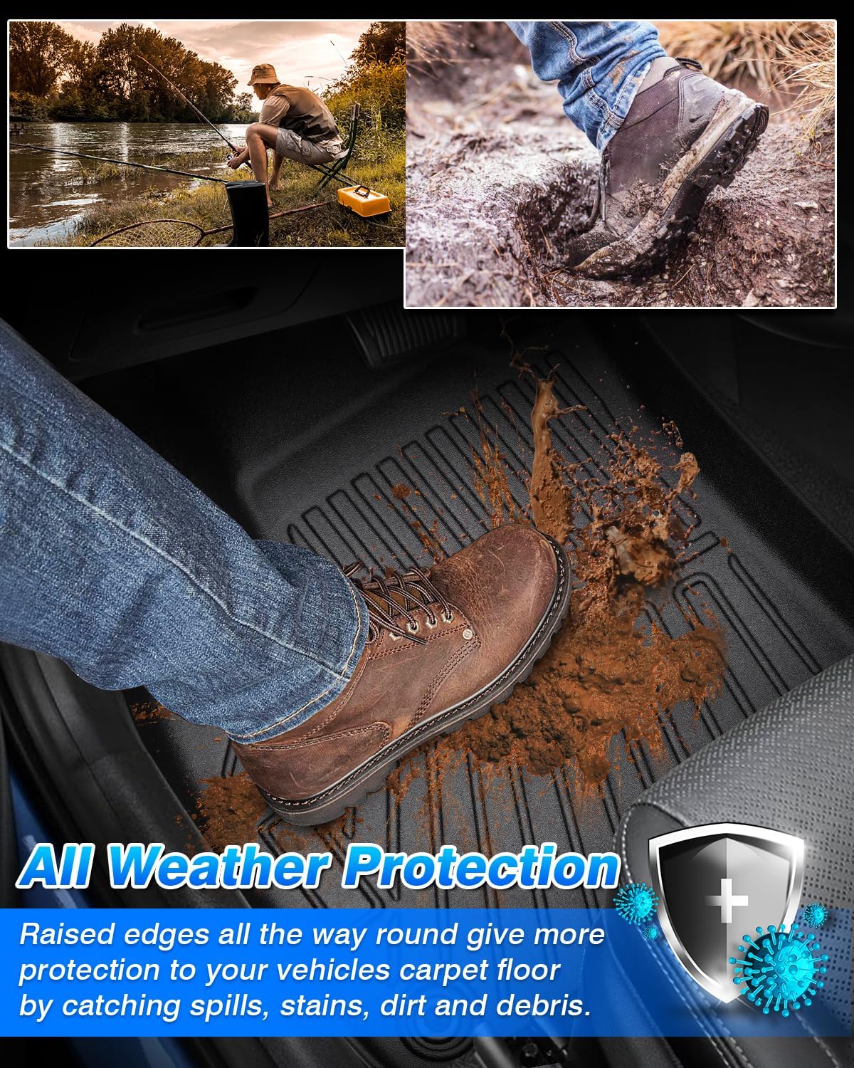 Cartist Floor Mats & Cargo Liner Custom Fit for Mitsubishi Eclipse Cross 2018 2019 2020 Accessories All Weather Cargo Liners Carpet Protection TPE Odorless