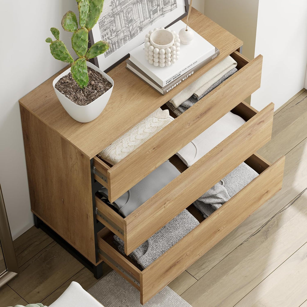 WAMPAT Modern TV Stand for TVs up to 120 Inches, 4-in-1 Media Console with 6 Drawers and Adjustable Shelves, Entertainment Center for Living Room or Bedroom, Oak